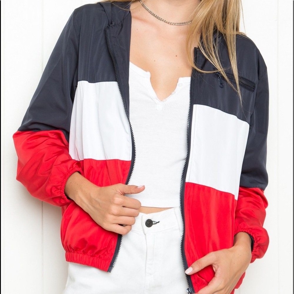 brandy melville colorblock windbreaker !